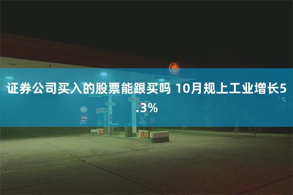证券公司买入的股票能跟买吗 10月规上工业增长5.3%