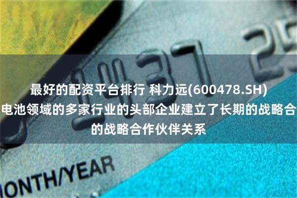 最好的配资平台排行 科力远(600478.SH)：与消费类电池领域的多家行业的头部企业建立了长期的战略合作伙伴关系